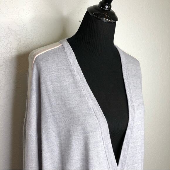 ATM Schoolboy gray and pink wool button cardigan size Large - Picture 4 of 16